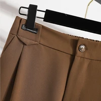 Autumn Winter 2026 Suit Pants Female Solid Color Casual Trousers Ladies Pockets Straight Plus Size Ankle Length Pants - Image 6