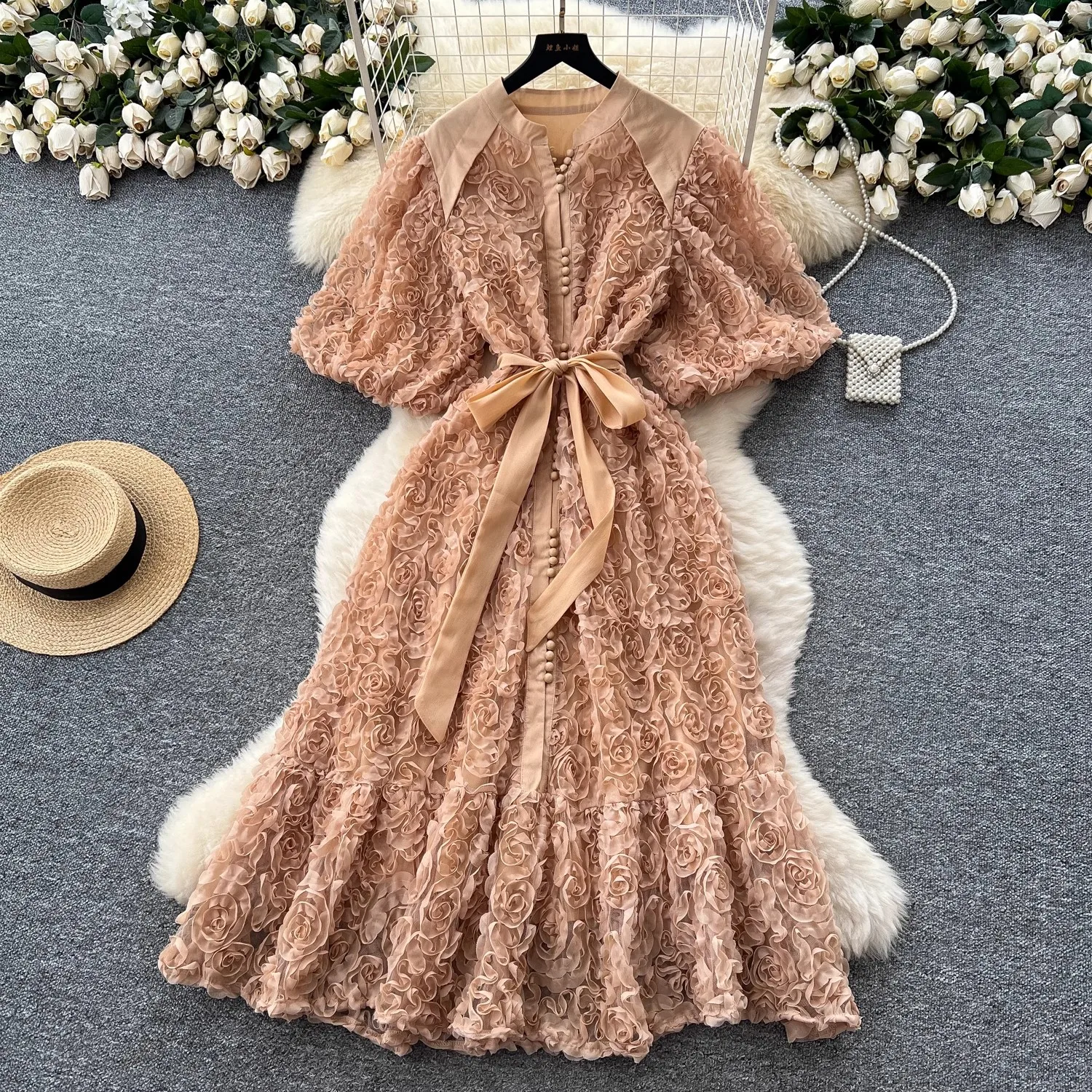 chinese dress ladies Luxury Princess Style Flower Girl Gown For Birthday Party J224 Pink / Child-3
