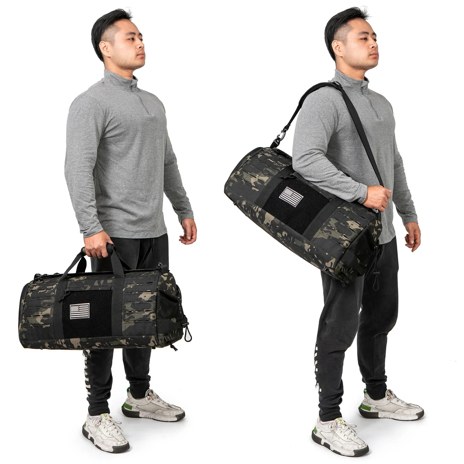 40L Sport Gym Bag Tactical Travel Duffel Bag For Men Fitness Duffel Bag Training Bag Basketball Weekender Bag Workout Deployment 6