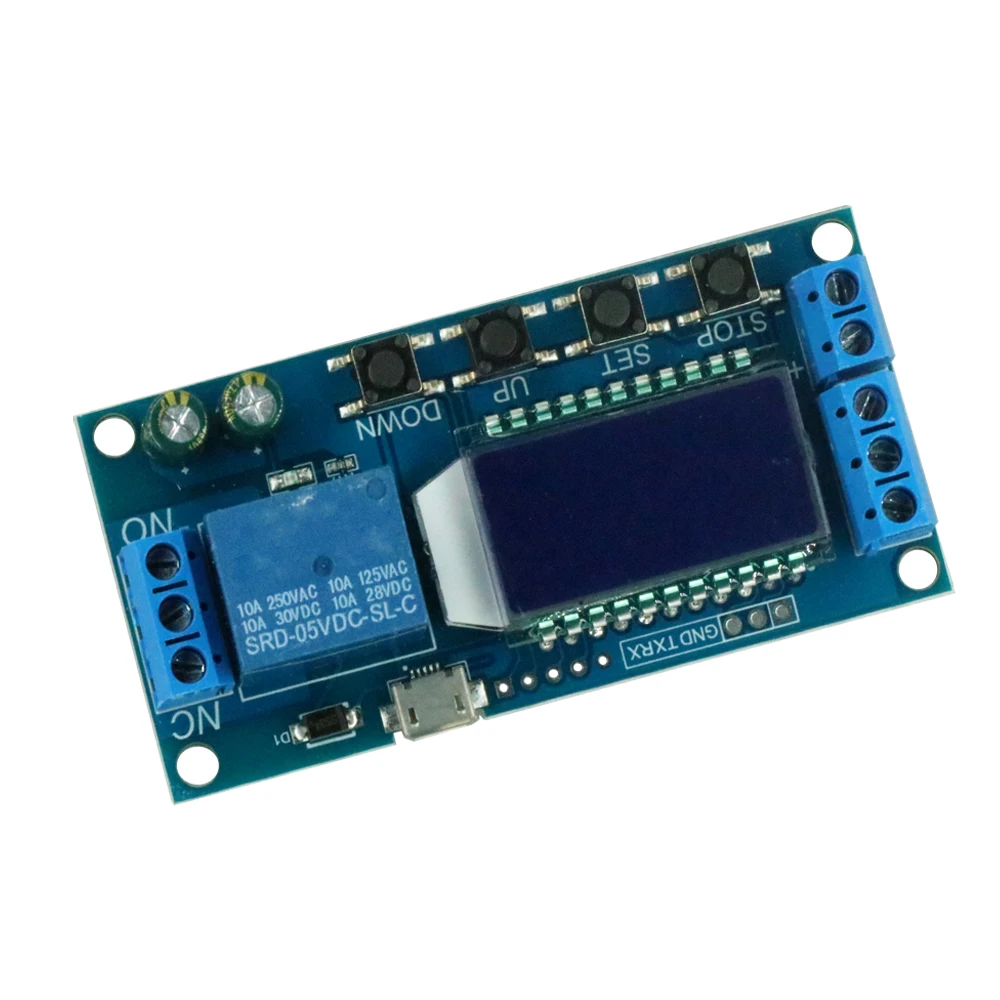 

6-30 в микро-USB цифровой ЖК-дисплей релейный модуль с задержкой времени управляющий таймер релейный модуль