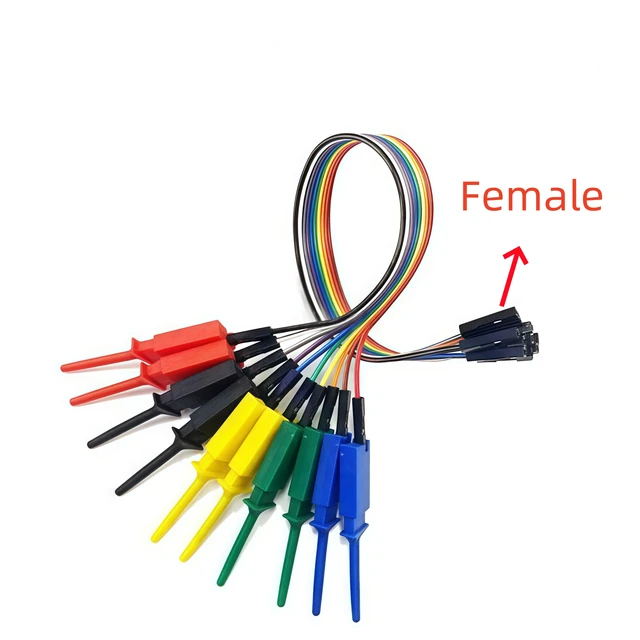 Flat Test Hooks Logic Analyzer Clips Gripper Probe Breadboard Jumper Wire Test Leads For IC Electronic Testing 20CM/30CM 1