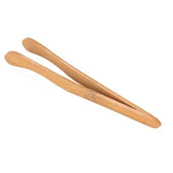 Eco - Friendly Bamboo Kitchen Tongs - Ultra Grip Utensil - 10PCS (17 cm)