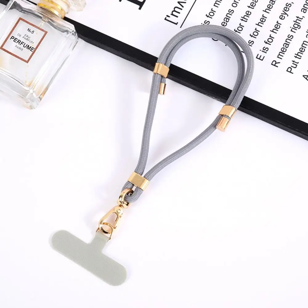Fashion Adjustable Mobile Phone Lanyard Metal Nylon Anti-lost Phone Wrist Straps Universal Simple Keychain Pendant