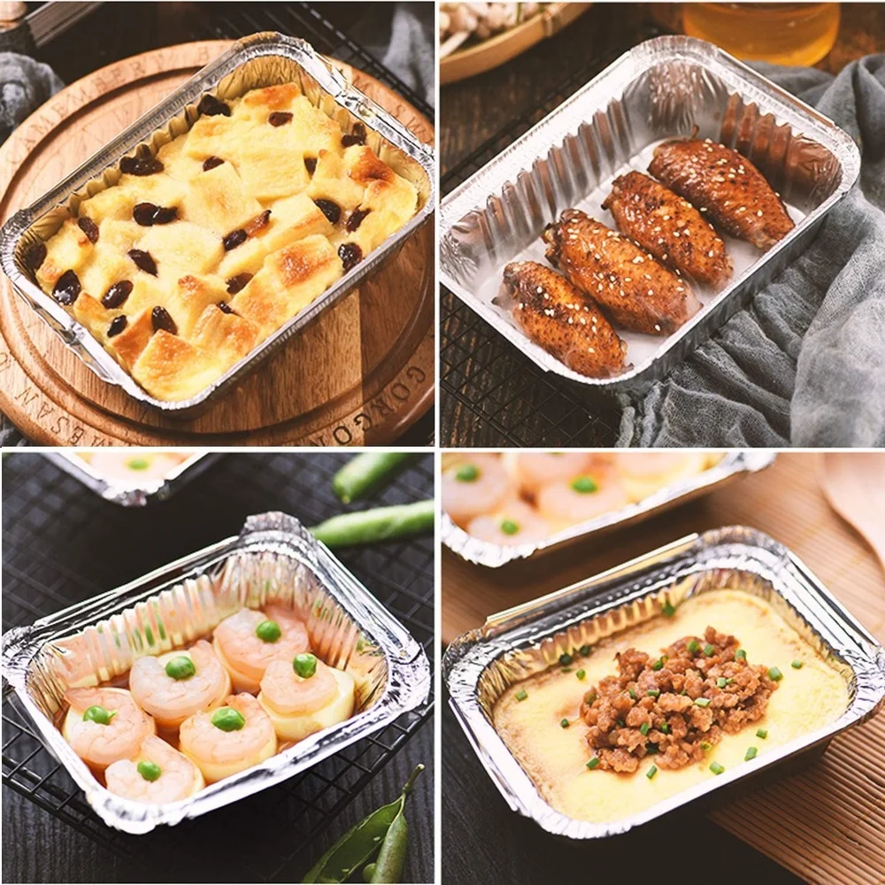 620ml Disposable Aluminum Foil Trays With Lid Outdoors Bbq Food