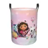 Custom Gabbys Mercat Cats Laundry Hamper Large Clothes Storage Basket Cartoon Dollhouse Toy Bin Organizer for Boy Girl 1