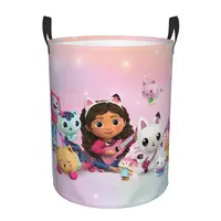 Custom Gabbys Mercat Cats Laundry Hamper Large Clothes Storage Basket Cartoon Dollhouse Toy Bin Organizer for Boy Girl 1