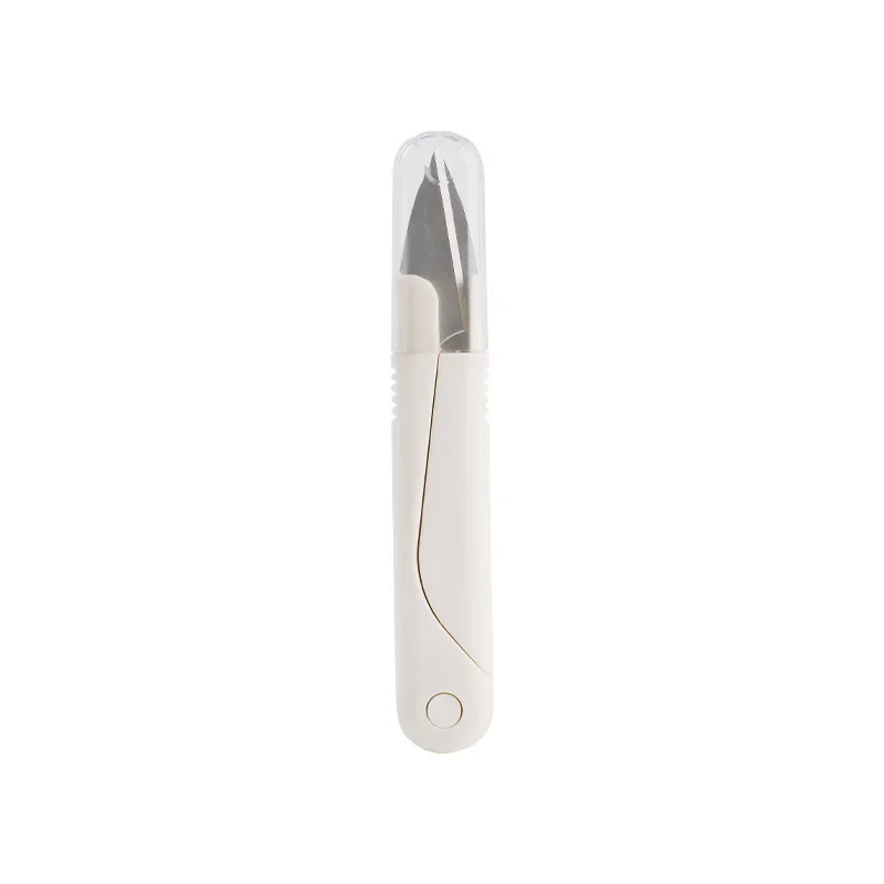Sewing Scissors Stainless Steel Spring Scissors with Cover Portable Thread Head Fish Thread Cross-stitch Tailor's