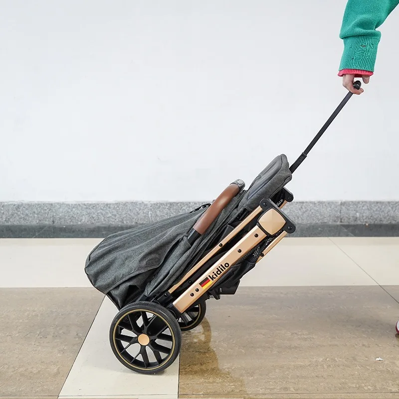 Stroller can sit and lie down, lightweight foldable stroller, multifunctional portable stroller