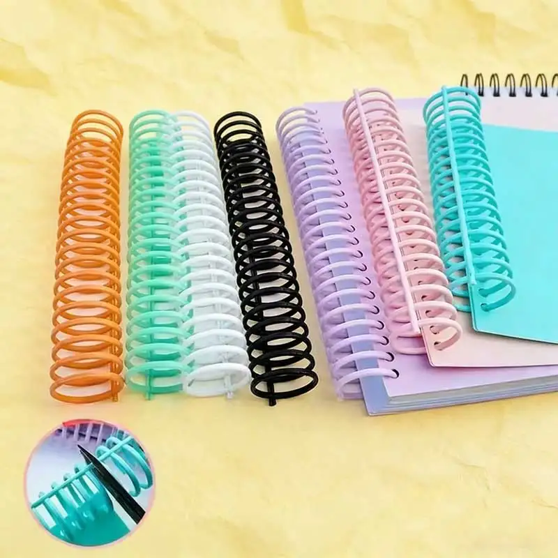 10pcs 대용량 마크론 컬러 바인더 바인딩 코일 30mm * 30회전 A4 플라스틱 절단 가능 PP 탄성 내구성 버클 링