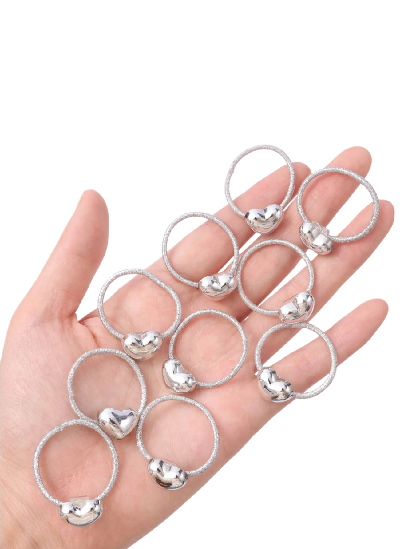 Pack of 10 Glittery Princess Hair Ties for Baby Girls – Sweet, Durable & Gentle on Thin Hair