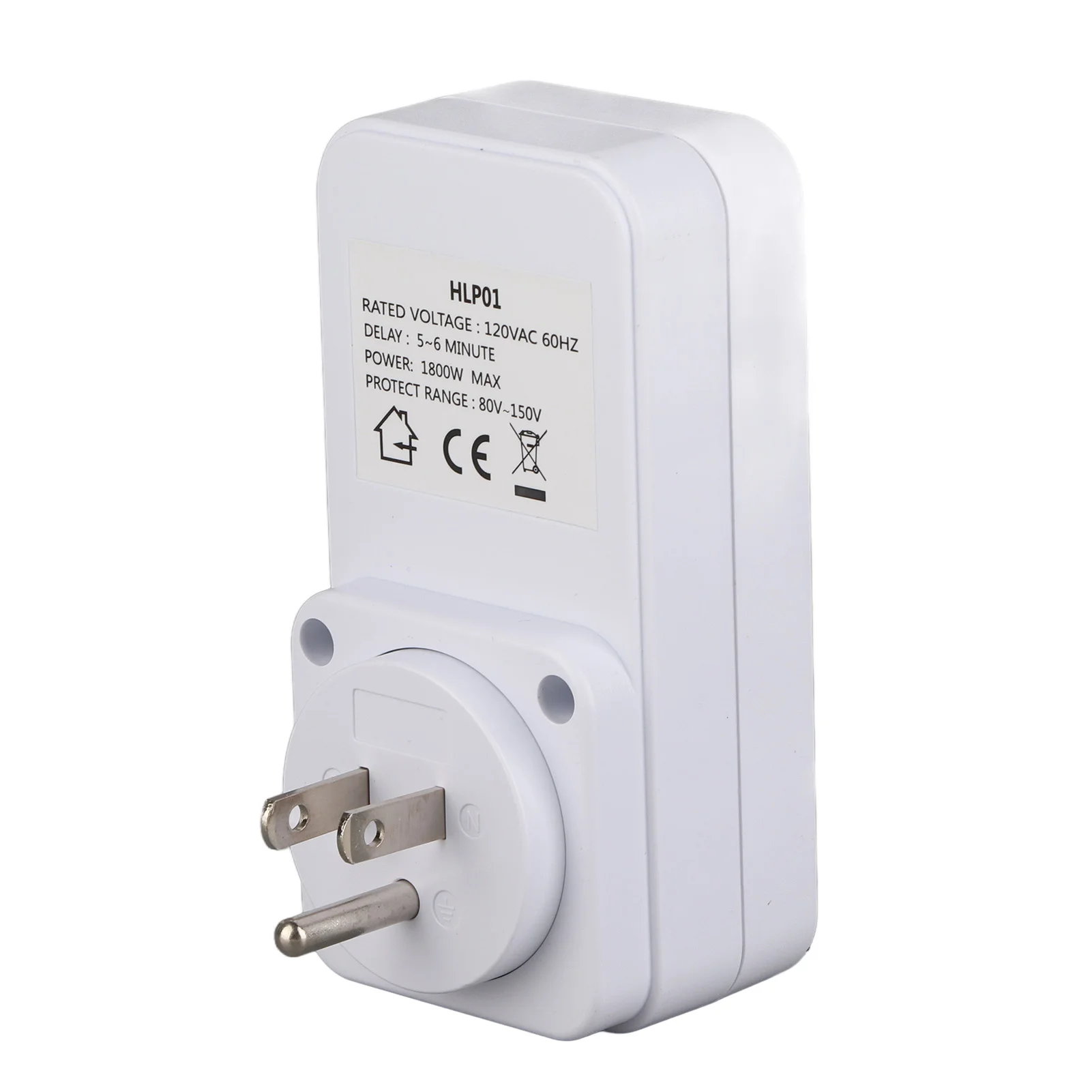 Refrigerator Washing Machine Voltage Protector 5-6 Minutes Delay US Plug AC 120V PC for Household Appliances