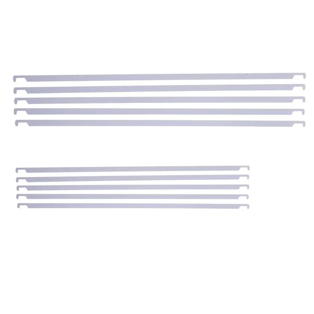 5-Pack Hanging File Folder Metal Rods Bars, White, 2 Sizes, Durable for Office File Document Organizer 3