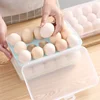 15 Grid Automatic Egg Storage Box Tray with Lid Drawer Egg Carton PP Cases Refrigerator Cases Compartment Storage Rack Support 1