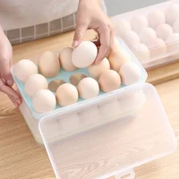 15 Grid Automatic Egg Storage Box Tray with Lid Drawer Egg Carton PP Cases Refrigerator Cases Compartment Storage Rack Support 1