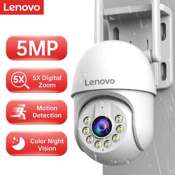 Lenovo 5MP Smart Wifi PTZ Telecamera Esterna 5x Zoom Digitale Auto Tracking ONVIF CCTV IP Telecamera di Sicurezza Video Sorveglianza Telecamera