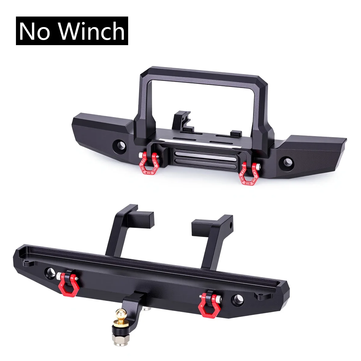Premium Metal Front and Rear Bumpers with Electric Winch for RC Crawler Car Upgrade
