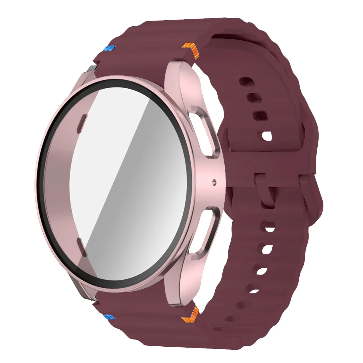 Enhanced Silicone Band and Bumper Case with Tempered Glass Screen Protector