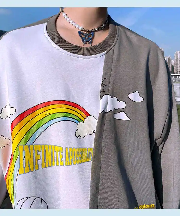 Splicing Clothes Sweatshirt Hip Hop Pullover Sweatshirts Streetwaear Women Hoodies 2022 New Men Hoodie
