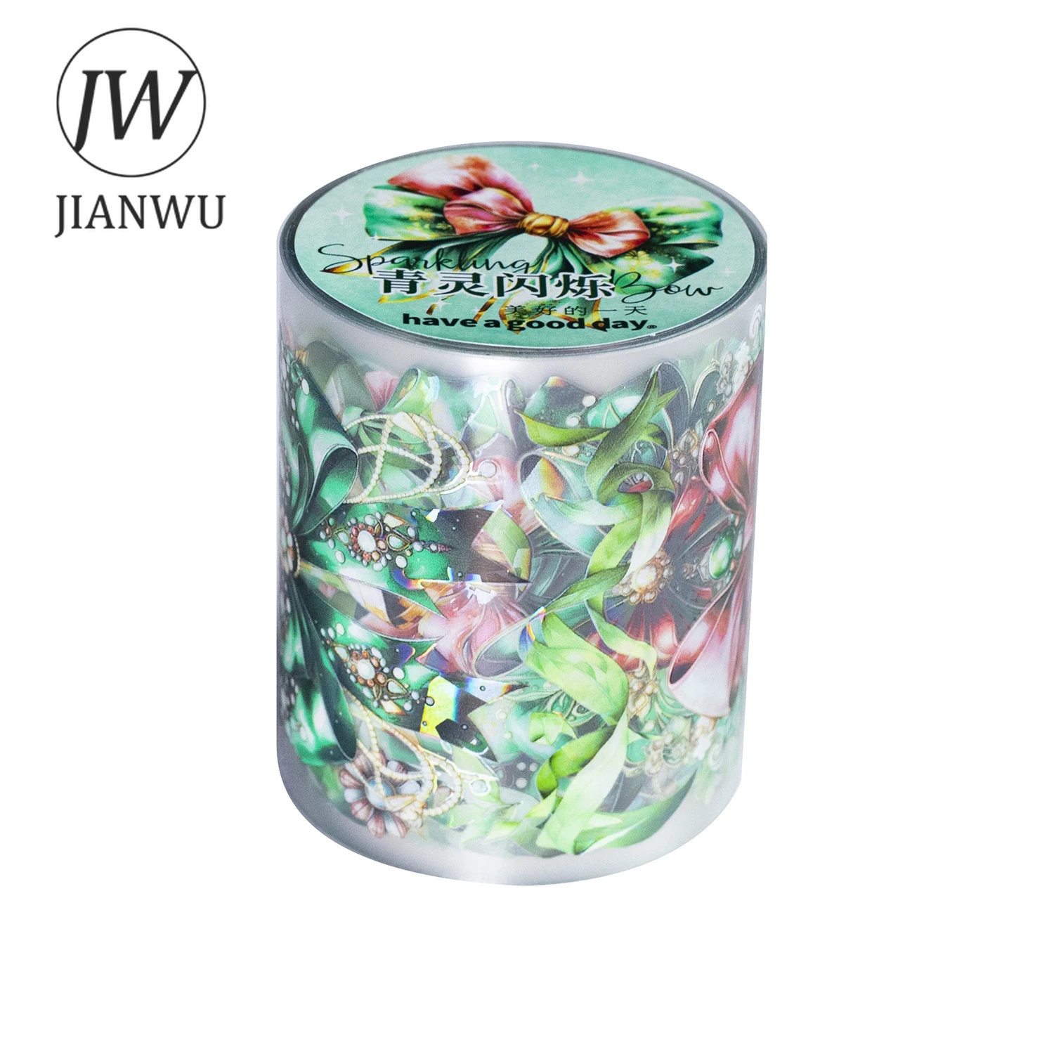 JIANWU 반짝이는 활 시리즈 빈티지 쉘 가벼운 소재 콜라주 pet 테이프, 창의적인 DIY 저널 문구, 50mm * 200cm