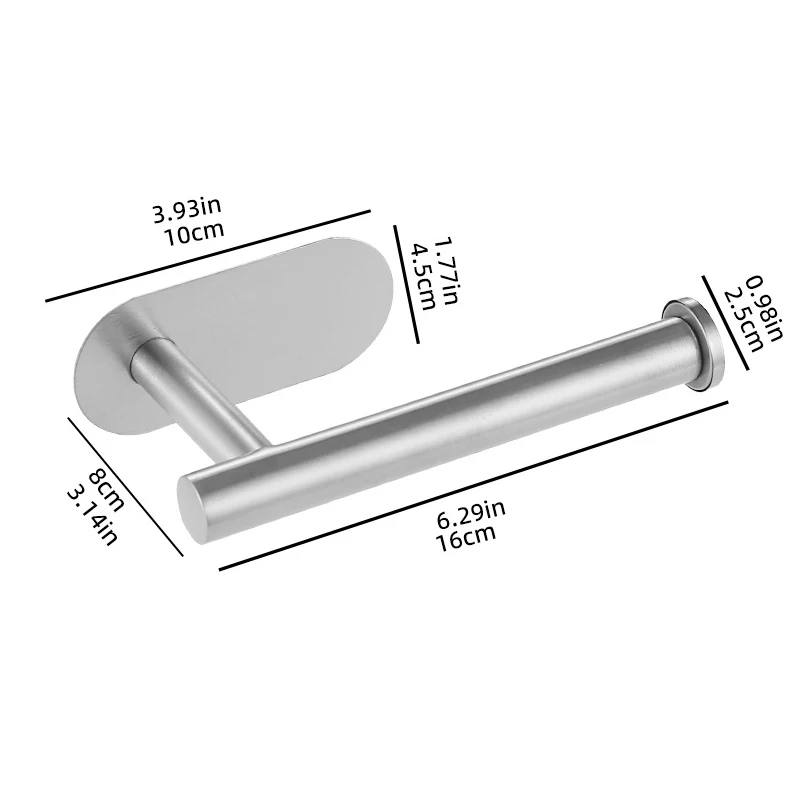 Self Adhesive Toilet Paper Towel Holder paper towel holder toilet paper holder Punch-free Roll Paper Holder Kitchen Hook Storage Stainless Steel Wall Mount