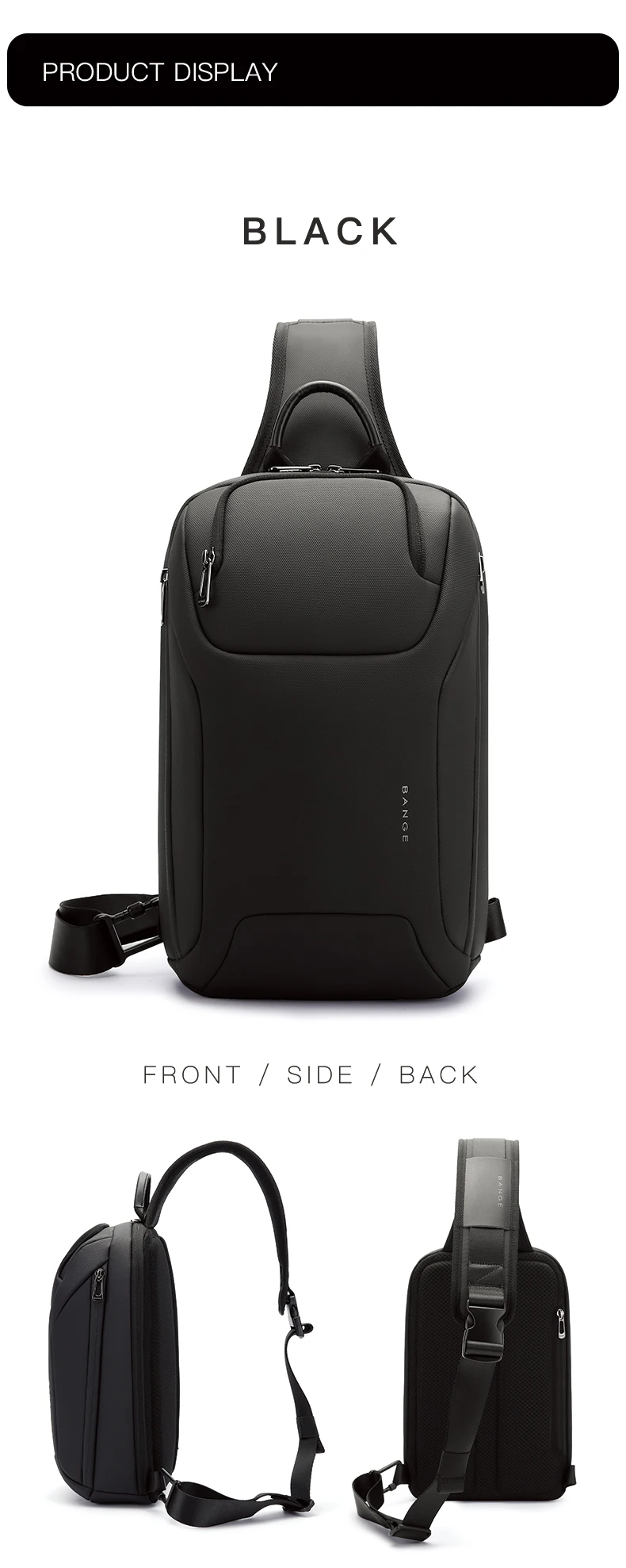 BANGE Neue Herren-Umhängetaschen, Crossbody-Bauchtaschen, Luxus-Hüfttaschen, Sling-Umhängetaschen für Herren, Outdoor-Fahrradtaschen – Detail 10