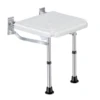 42~53mm Height Adjustable Folding Shower Bench Wall Mounted Bath Seat Screw-in Bathroom Chair Stool with Non-slip Feet 1