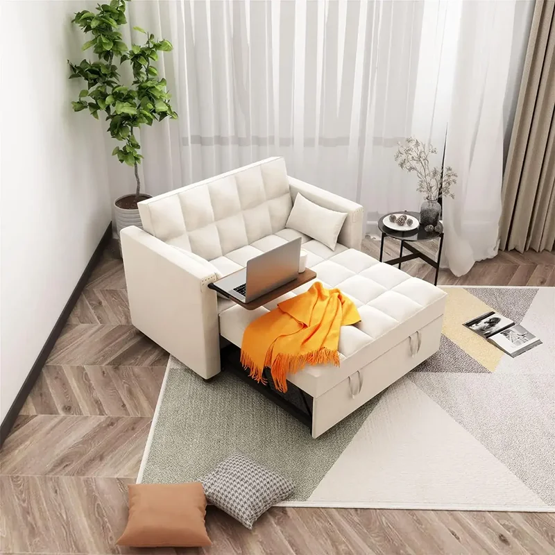 

Convertible Futon Sofa Bed,3-in-1 Multi-Functional Velvet Sleeper Couch Pull-Out,Sofa With 2 Seats Lounge Chair Modern Furniture