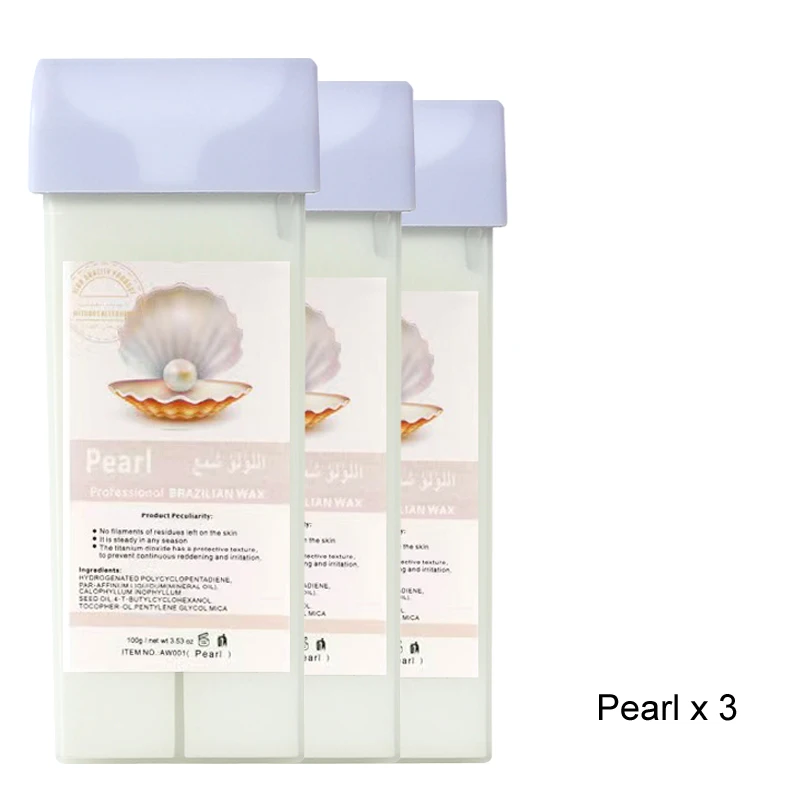 NEW Hair Removal Wax Roller Refill Kit Roll-On Depilatory Wax Cartridge Warmer Heater for Smooth Skin at Home Waxing Kit