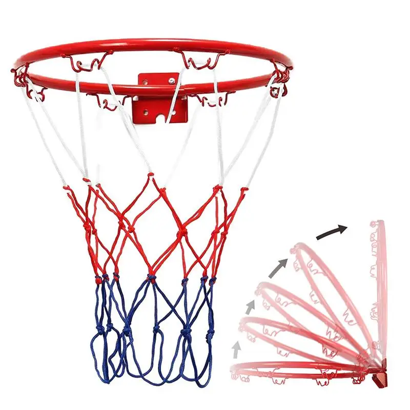 

12.6 Inches Hanging Basketball Hoops Wall Mounted Basketball Net Metal Rim Goal Indoor Outdoor Basketball Basket Rim Net