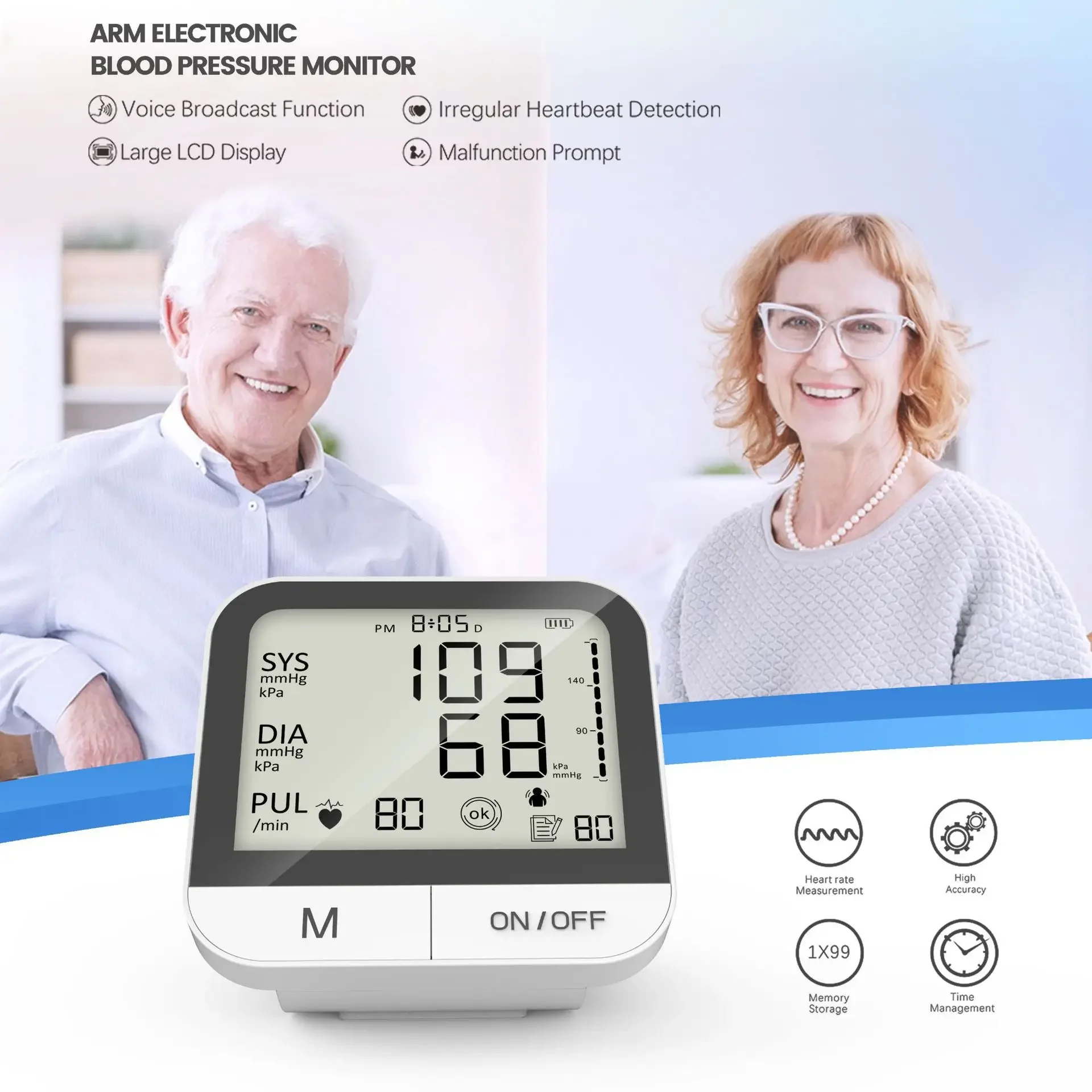 IMDK Blood Pressure Monitor High Precision Large Screen