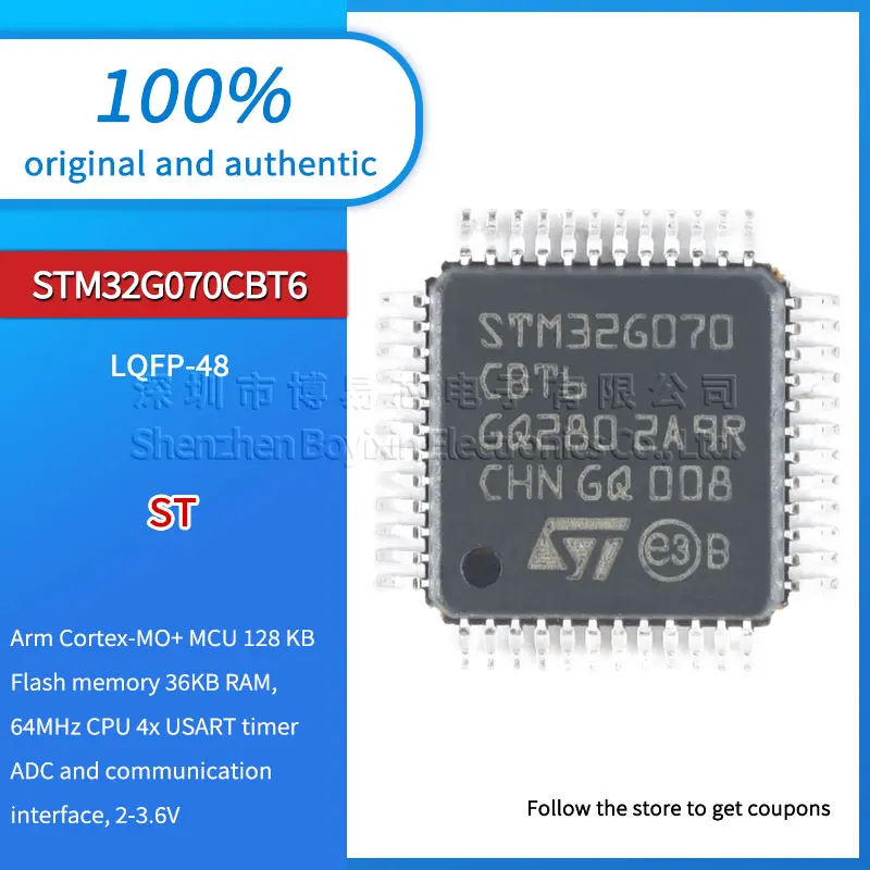 

Brand new original STM32G070CBT6 LQFP-48 ARM Cortex-M0+ 32-bit MCU