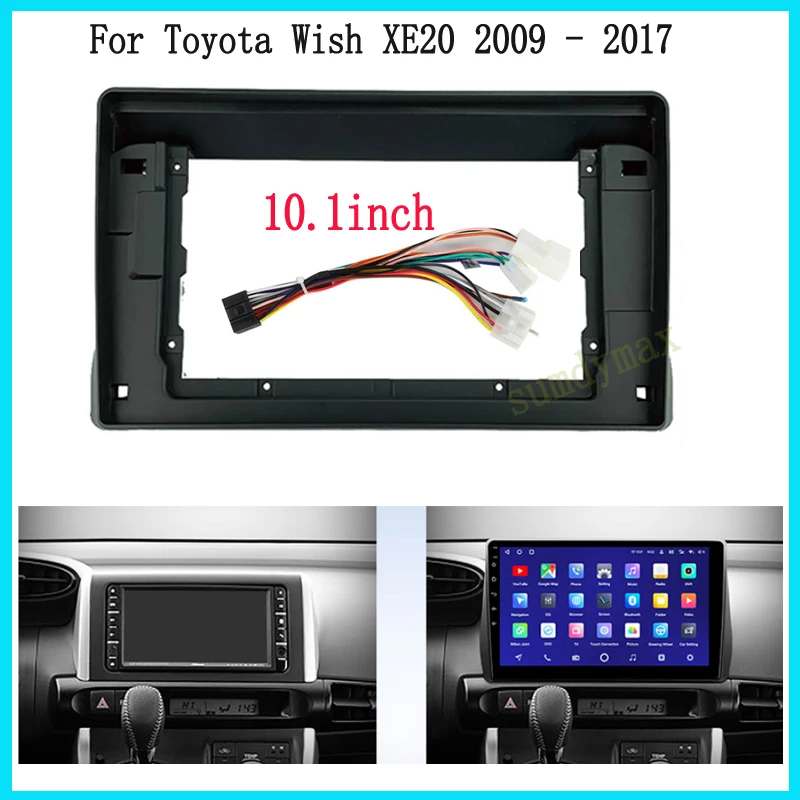 

Автомобильная панель для радиоприемника, 10,1 дюйма, 2din, для TOYOTA Wish 2009-2012, комплект для приборной панели Android, лицевая панель, рифленая проволока