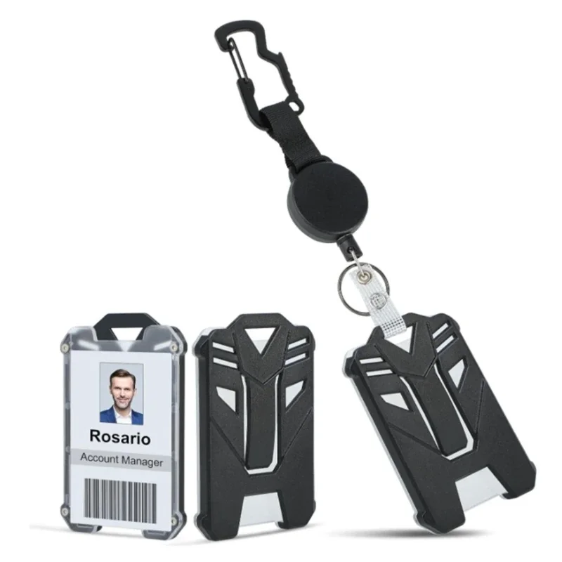 

Retractable Badge Holder Heavy Duty Retractable Carabiner Keychain IDs Card Holder with Retractable Reel Durable