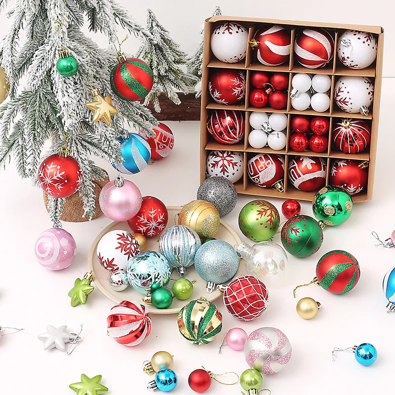 

42pcs Christmas Ball Christmas Tree Decoration Ornaments for Home Decor Halloween New Year Navidad Pendant Ball Accessories