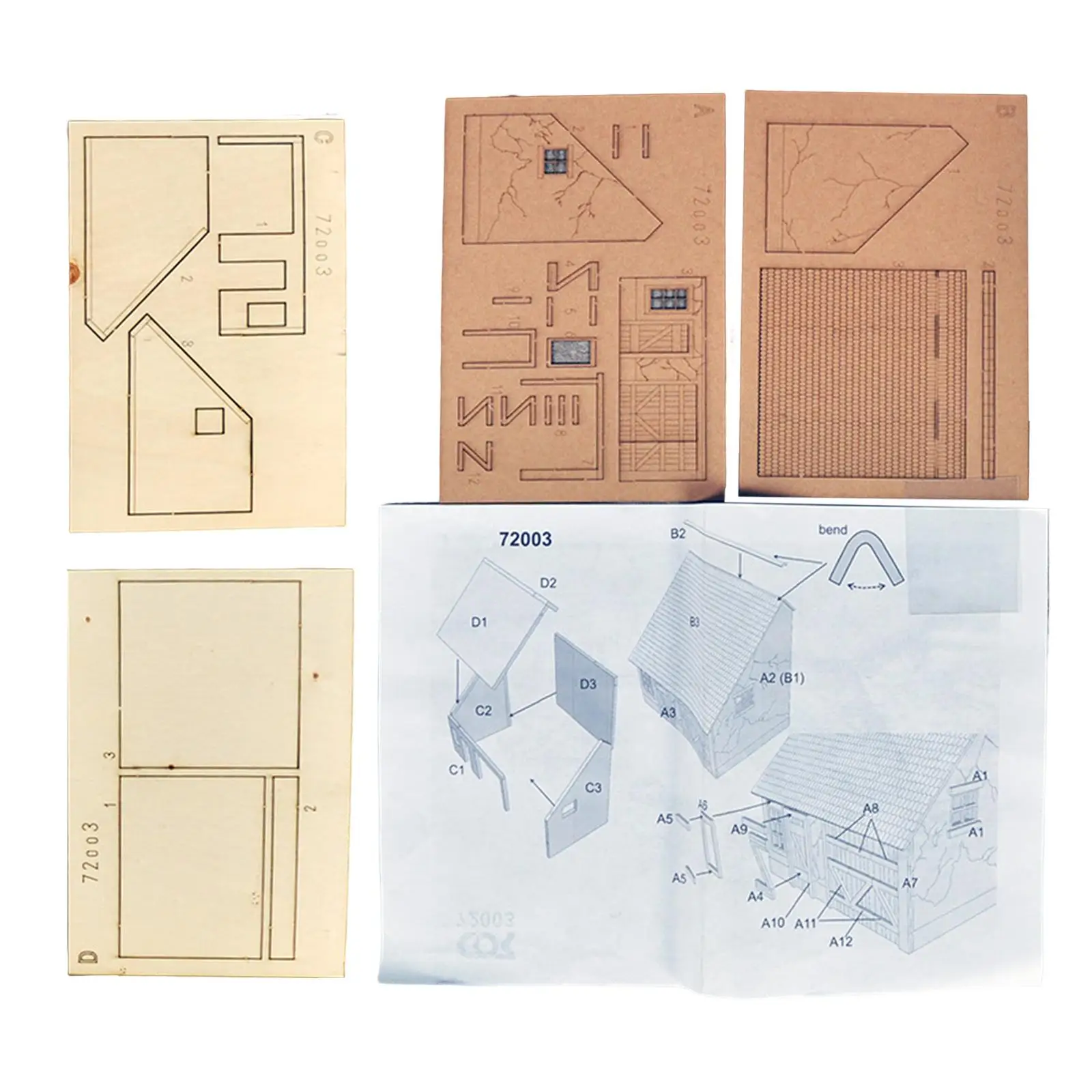 3D 퍼즐 레이아웃 DIY 공예 모델링 세트, 철도 건축 재료, 건축 모델, 마이크로 조경, 1:72