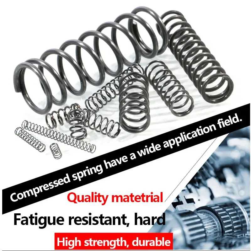 Set of 10 Precision Spring Steel Compression Springs - Various Sizes