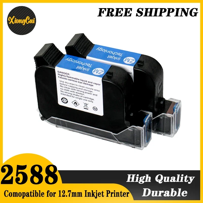 Cartucho de Tinta de Impressora Portátil Térmica Preta Cartucho de Tinta Eco Solvent Coder Portátil Data de Validade 600dpi 127 mm 2588