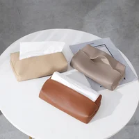 Creative Leather Tissue Box Nordic Simple Home Living Room Light Luxury Tissue Box Bedroom High-end Paper Tissue Box 1