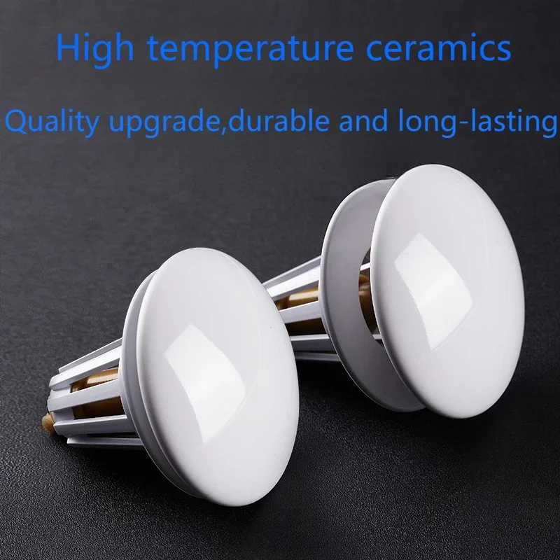 White Ceramic Basin Bouncing Water Dispenser with Anti Odor Bouncing Core, Washbasin, Press Type, Universal