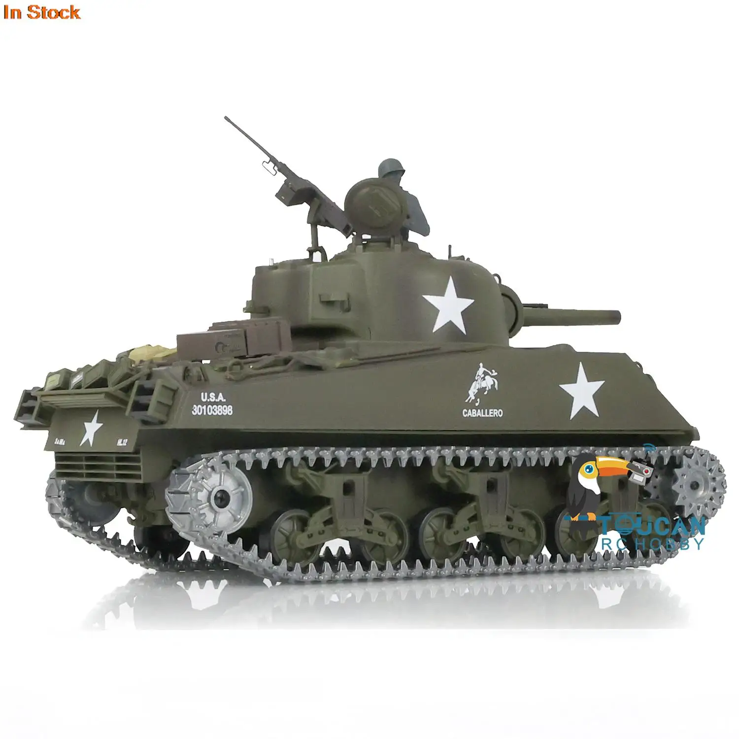 2.4G HENG LONG 1/16 7.0 Upgraded M4A3 Sherman RTR RC Tank 3898 Metal Tracks TH17671-SMT4 3