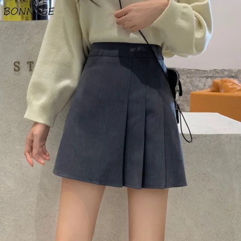 

Плиссированные женские мини-юбки, асимметричные, в стиле преппи, с высокой талией, летняя уличная одежда JK, эстетичные Простые повседневные женские юбки для девушек, Новинка