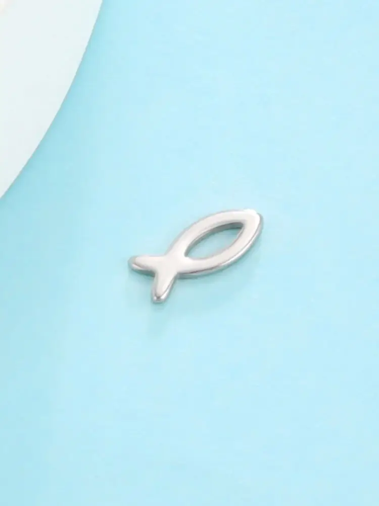 5 stücke Jesus Fisch Charme Edelstahl Anhänger DIY Armband Halskette Schmuck machen handgemachte Geschenke – Detail 3