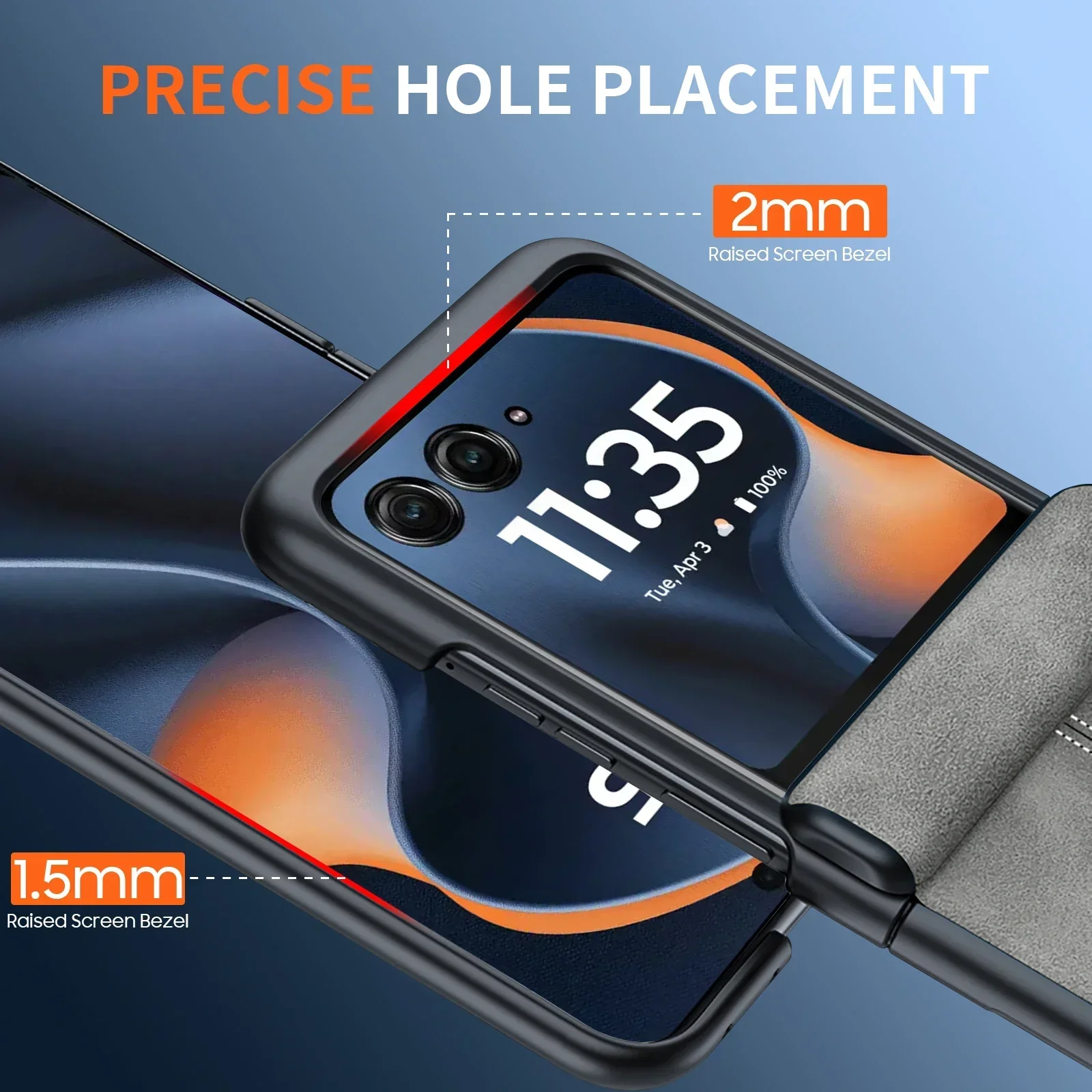 Stylish Gray Shockproof Phone Case with Screen Protector - Thin PU Leather Matte Finish