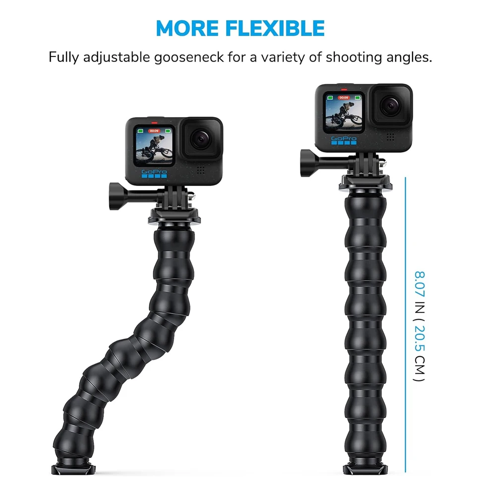 Jaws Flex Clamp Mount Adjustable Gooseneck Mount for GoPro Hero 12 11 10 9 8 7 6 5 4 Session Insta 360 DJI Osmo Action Cameras BEST SELLERS