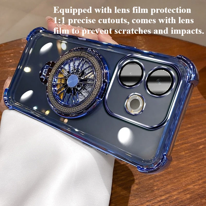 Magnetic Stand Case with Anti-Drop Corners and Built-in Lens Cover