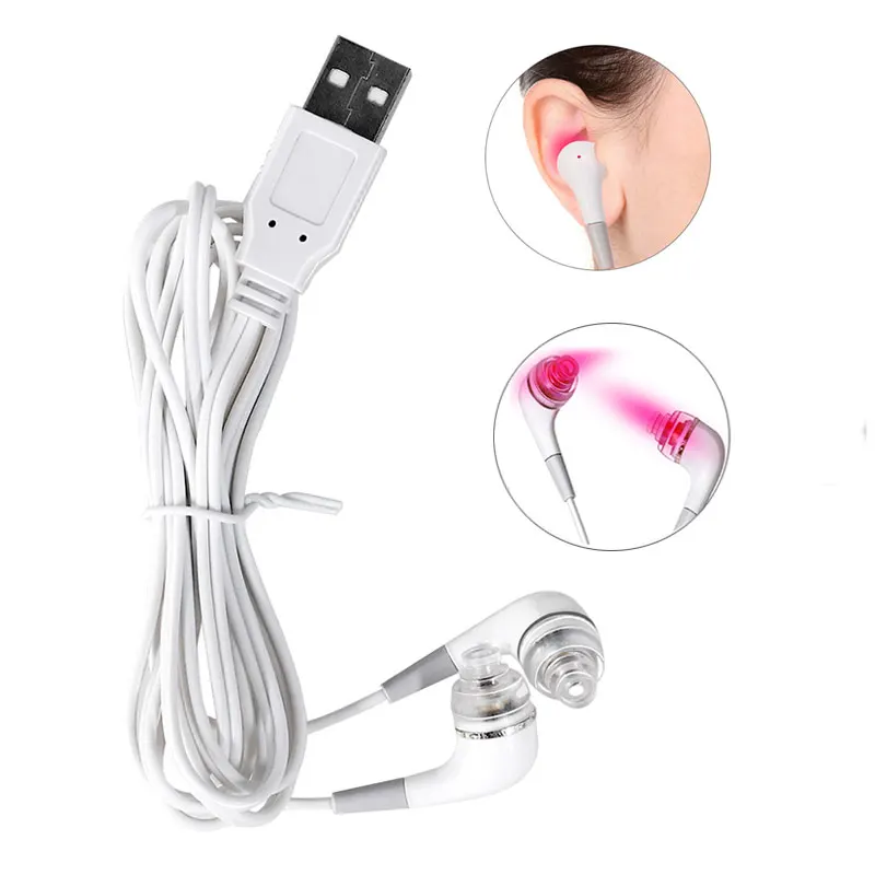 Tinnitus Ear Laser Therapy 650nm Irradiation Laser Physiotherapy Earplug Otitis Media Deafness Treatment USB Interface