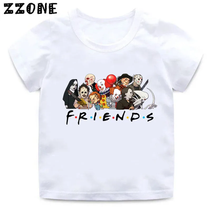 

Horror Killer Friends Michael Myers Jason Graphic Kids T-Shirts Baby Girls Clothes Halloween Boys T shirt Children Tops,HKP5466