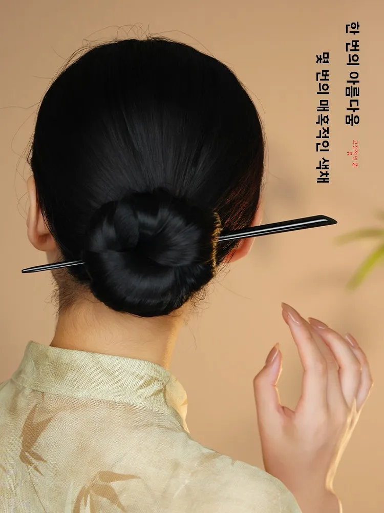 수제 슈퍼 롱 연꽃나무 머리핀 새로운 중국 스타일 한푸 치파오 헤어 액세서리 번헤어핀 고급스러운 느낌 우아하고 심플한 디자인