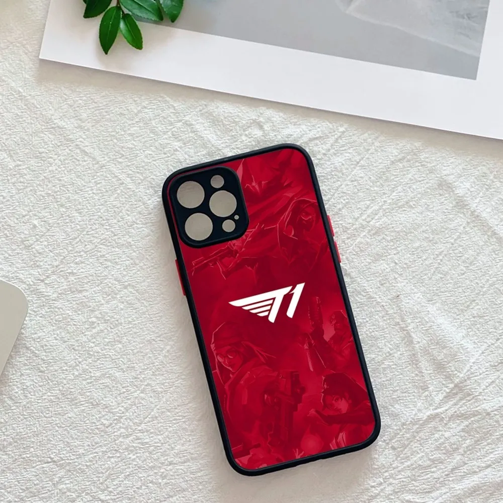 Чехол для телефона T1 Team L-Lols LPL Faker для iPhone 13 12 15ProMax 11 14 Pro Max Mini 8 7 Plus SE2020 XS Max X XR, черный матовый чехол