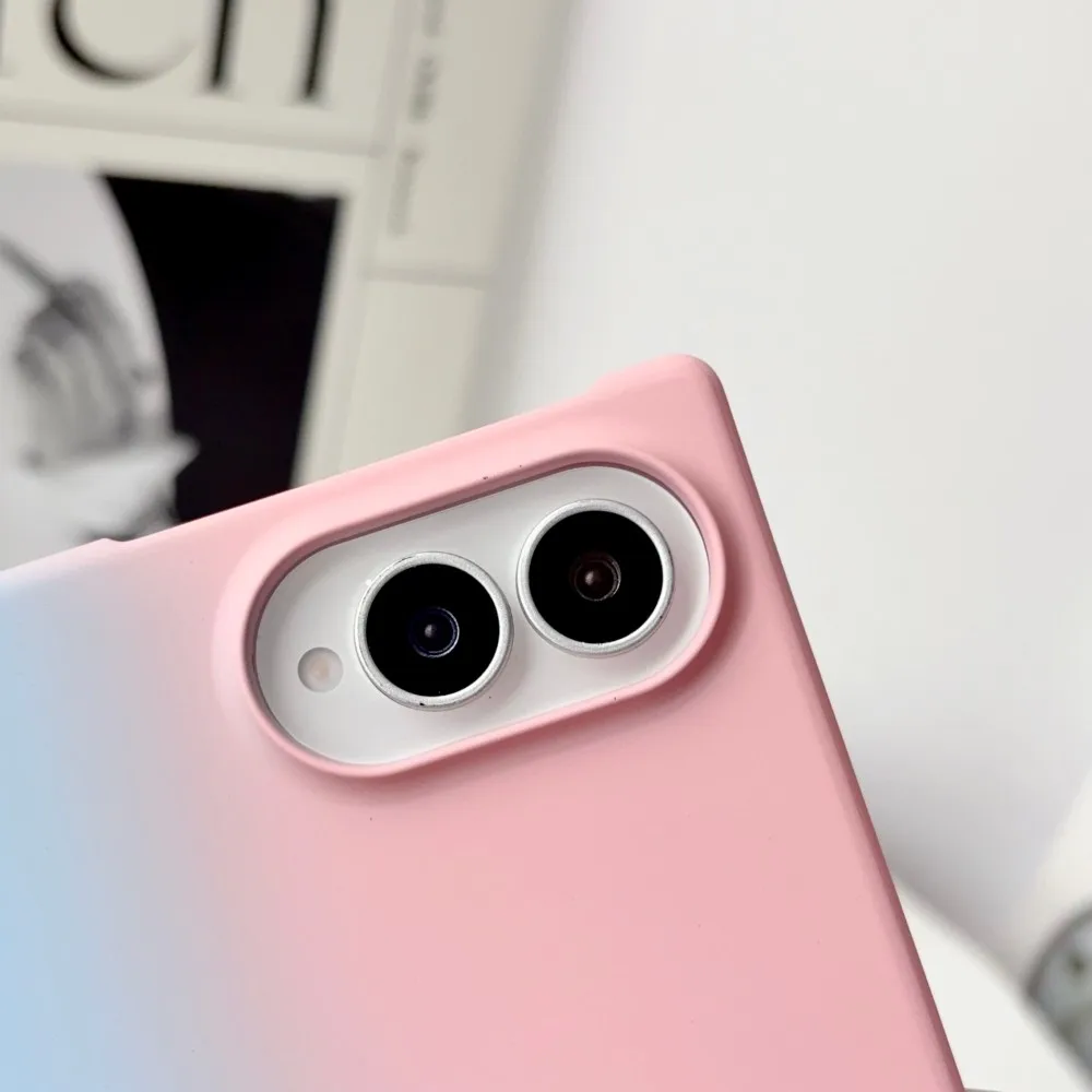 Wide Gradient Dual Color Phone Case with Axis Hinge Protection - Shockproof Hard Shell Back Cover